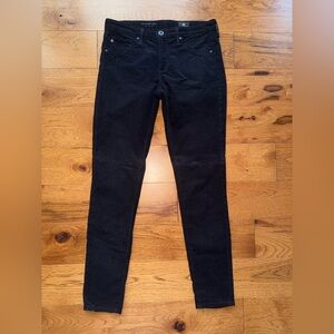 AG Adriano Goldschmied Legging Ankle 27R Super Skinny Black Corduroy Jean Pants